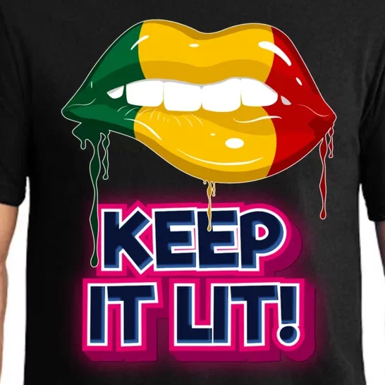 Keep It Lit Melanin Lips Irrefutable And Unapologetic Design Funny Gift Pajama Set