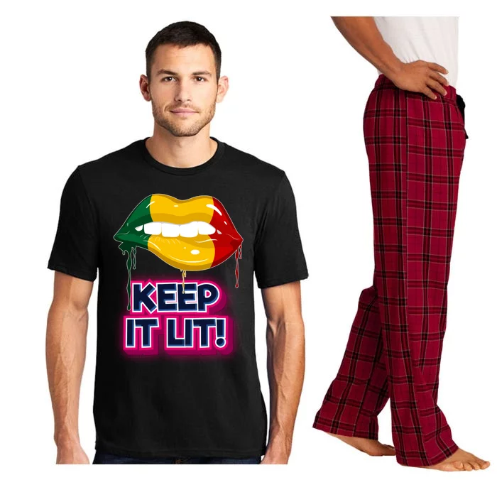 Keep It Lit Melanin Lips Irrefutable And Unapologetic Design Funny Gift Pajama Set