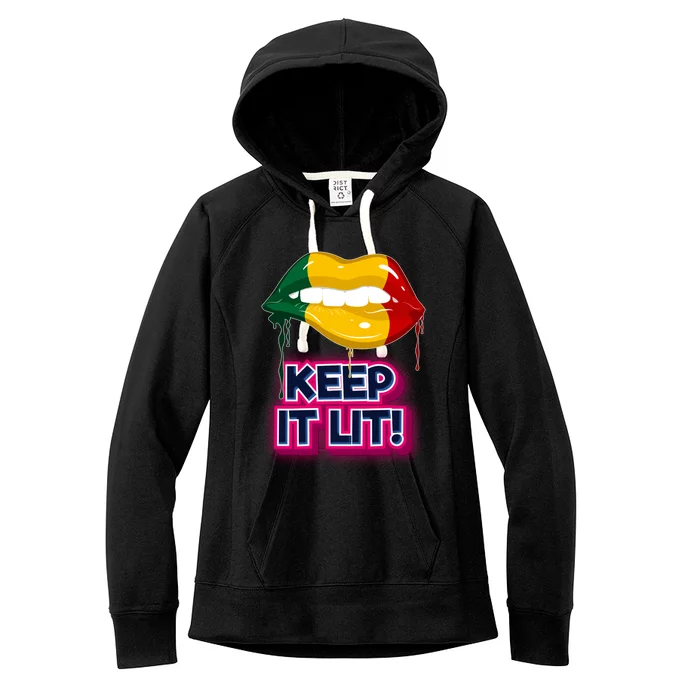 Keep It Lit Melanin Lips Irrefutable And Unapologetic Design Funny Gift Women's Fleece Hoodie