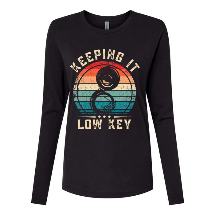 Keeping It Low Key Funny Sousaphone Womens Cotton Relaxed Long Sleeve T-Shirt