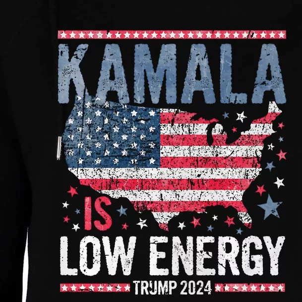 Kamala Is Low Energy Donalod Trump 2024 Quote Premium Womens Funnel Neck Pullover Hood