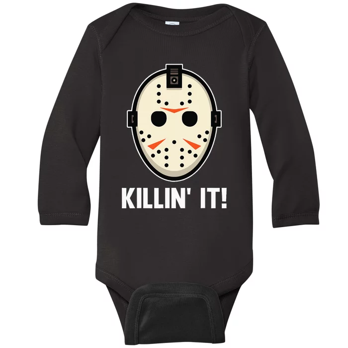 Killin It Lazy DIY Halloween Costume Funny Horror Movie Baby Long Sleeve Bodysuit