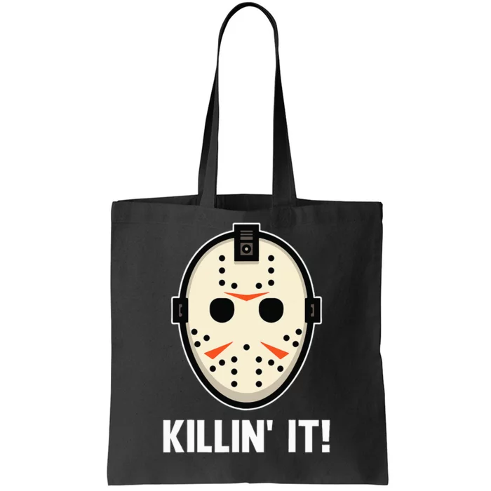 Killin It Lazy DIY Halloween Costume Funny Horror Movie Tote Bag