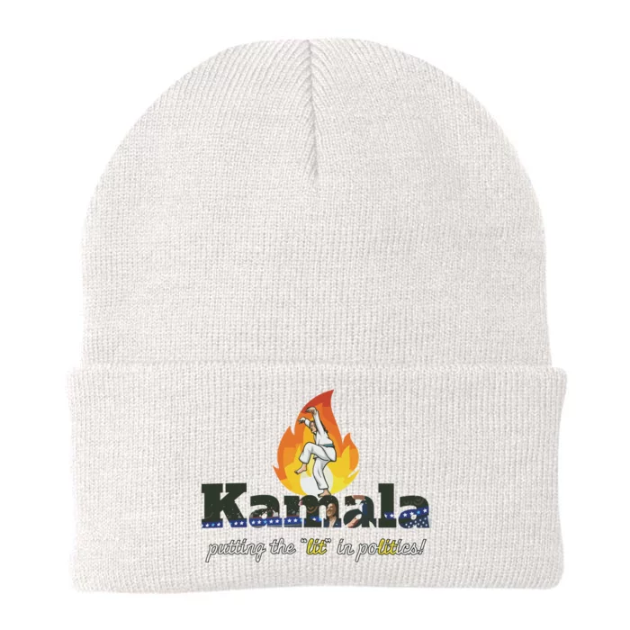 Kamala Is Lit Crane Kick. Activism Knit Cap Winter Beanie