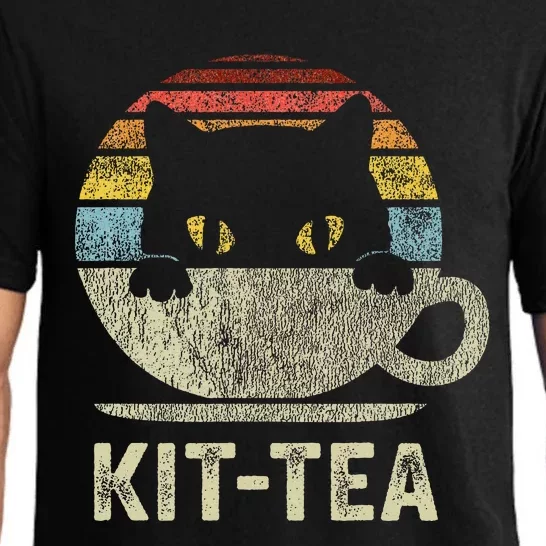 Keeping It Low Keykit Tea Black Kitty Cat Tea Lover Pajama Set