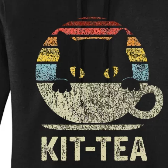 Keeping It Low Keykit Tea Black Kitty Cat Tea Lover Women's Pullover Hoodie