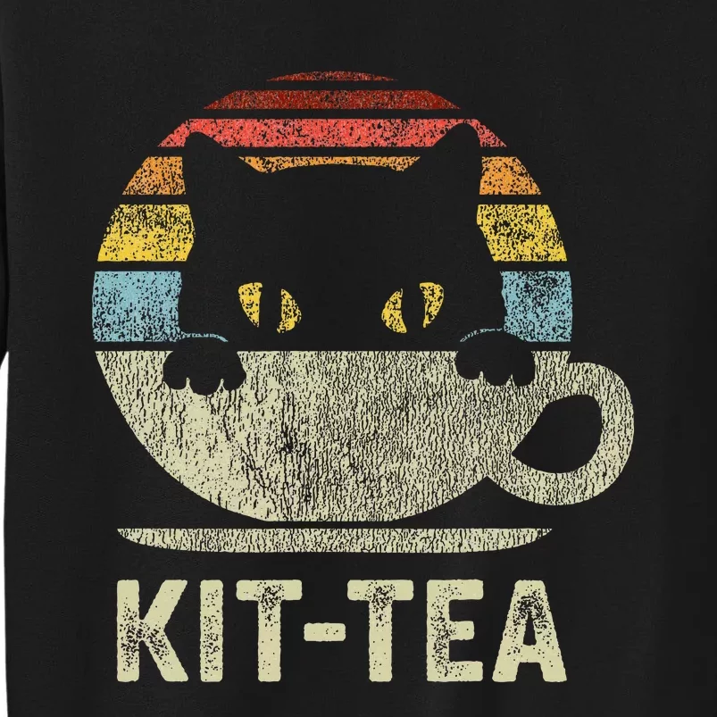 Keeping It Low Keykit Tea Black Kitty Cat Tea Lover Tall Sweatshirt