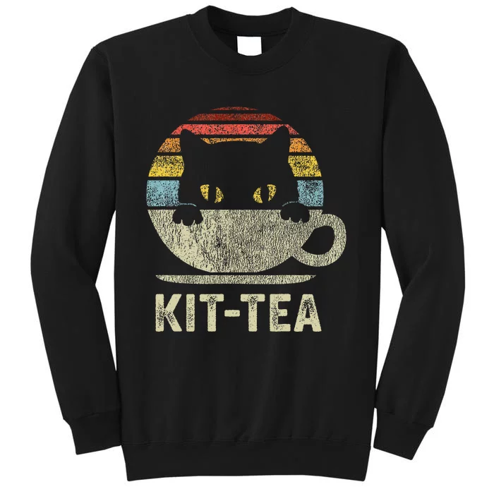 Keeping It Low Keykit Tea Black Kitty Cat Tea Lover Tall Sweatshirt