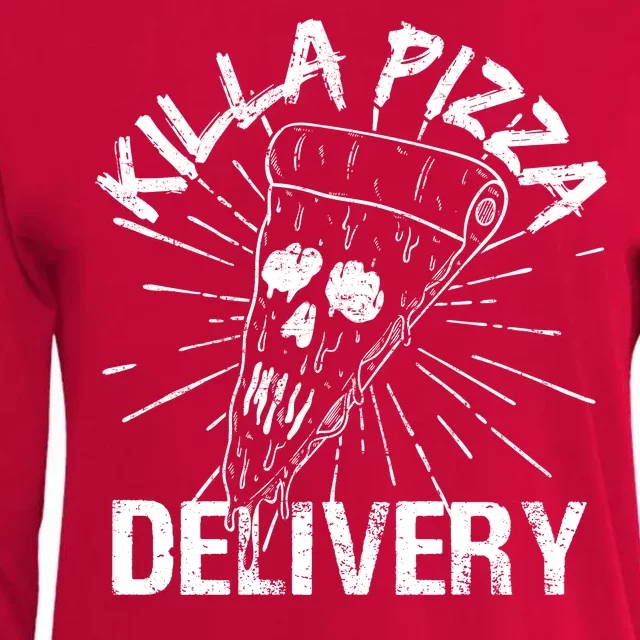 Killa Pizza Delivery Womens Cotton Relaxed Long Sleeve T-Shirt