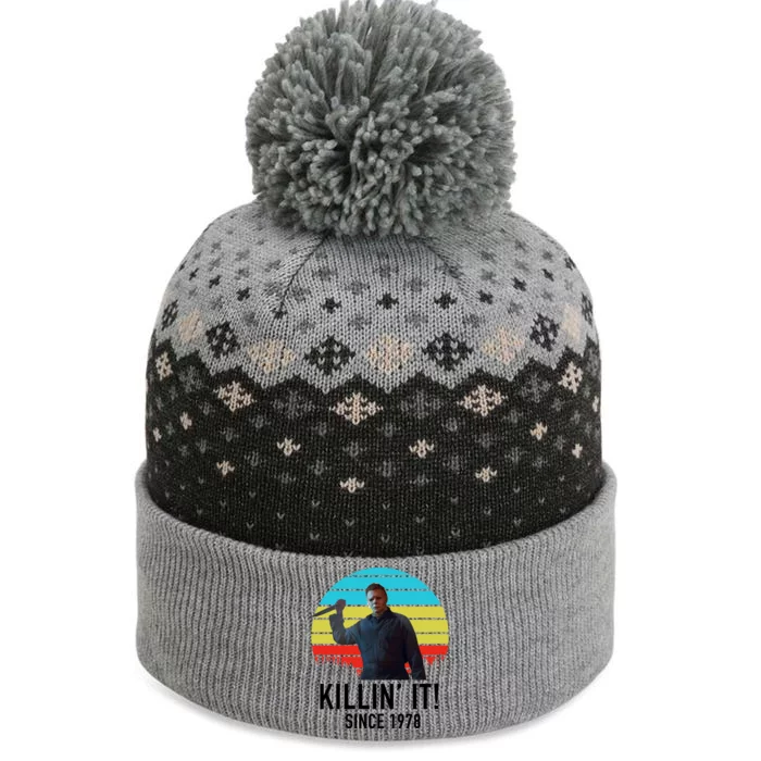 Killin' It Since 1978 Retro Horror Movie The Baniff Cuffed Pom Beanie