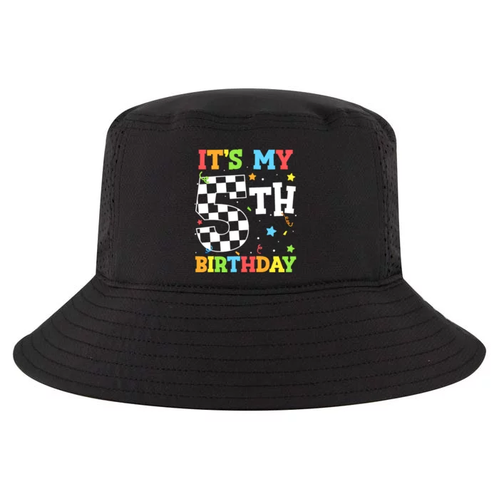 Kids Its My 5th Birthday Boy 5 Five Racing Car Flag Race Car Cool Comfort Performance Bucket Hat