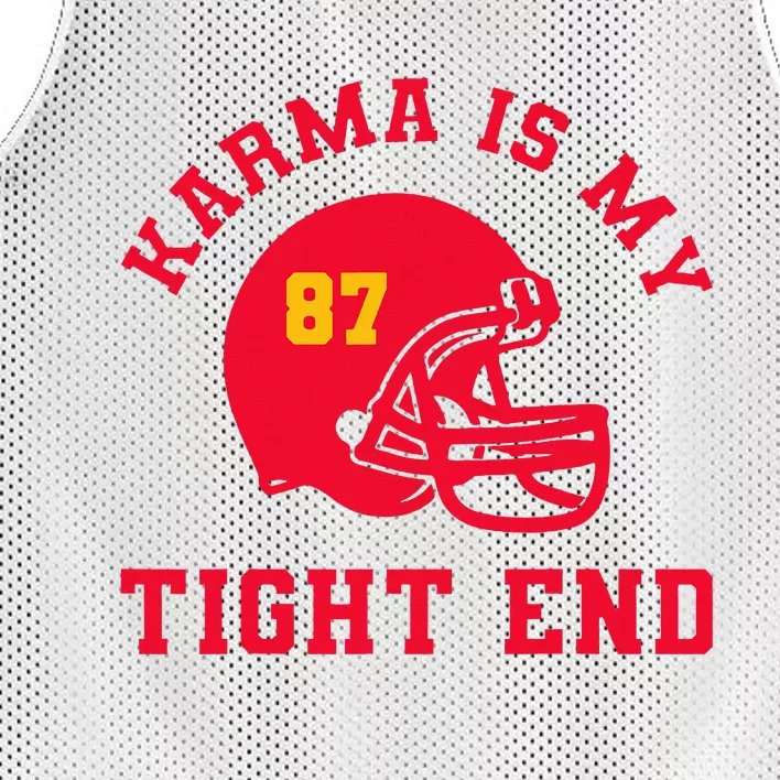 Karma Is My Tight End American Football Mesh Reversible Basketball Jersey Tank