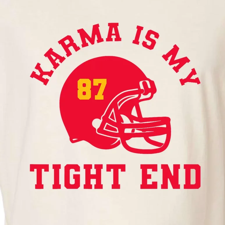 Karma Is My Tight End American Football Garment-Dyed Women's Muscle Tee