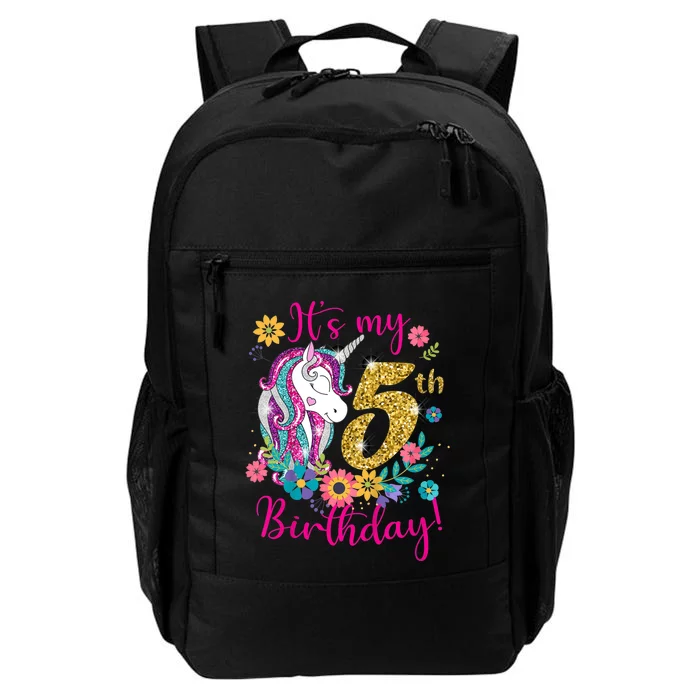 K.i.d.s It's My 5th Birthday Unicorn Lover Funny Birthday Girls Daily Commute Backpack