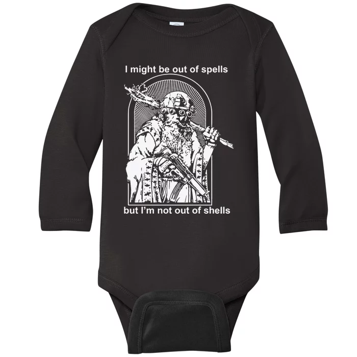 Kuyvon I Might Be Out Of Spells But IM Not Out Of Shells Baby Long Sleeve Bodysuit