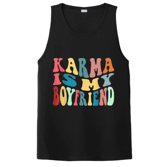 Karma Is My Boyfriend Karma Is Cat Funny Sarcastic Music Performance Tank