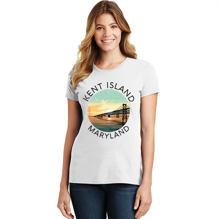 Kent Island Maryland Chesapeake Bay Bridge Annapolis Crab Women's T-Shirt