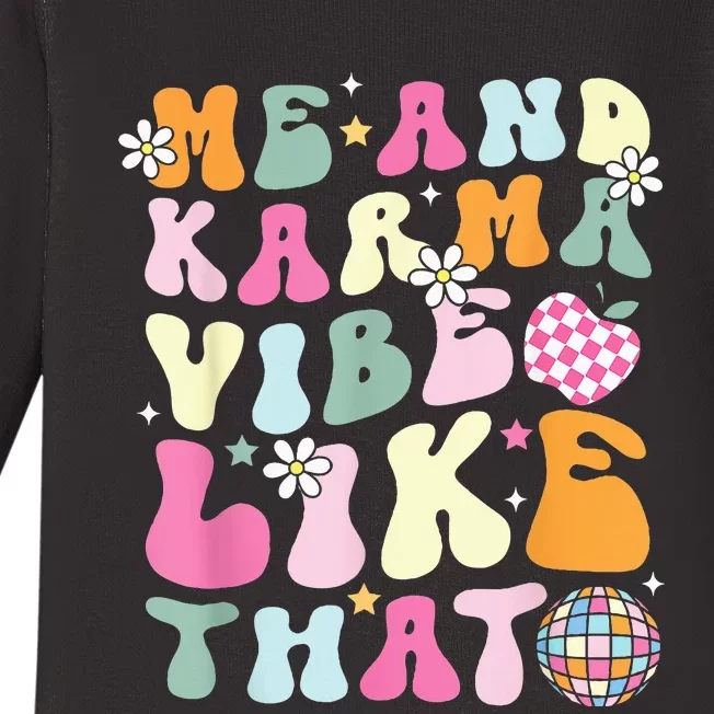 K.arma is My Boyfriend Me and K.arma Vibe Like That Groovy Baby Long Sleeve Bodysuit