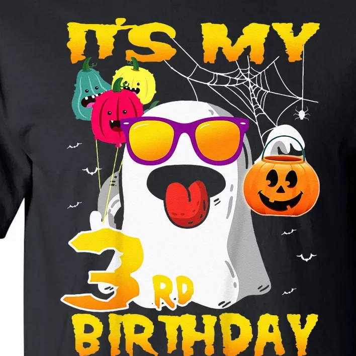 Kids Its My 3rd Birthday Ghost Pumpkin Halloween Party 3 Years Tall T-Shirt