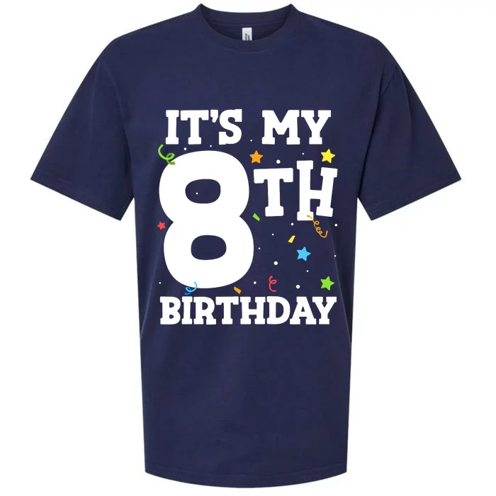 Kids Its My 8th Birthday 8 Eight Happy Birthday Boy Or Girls Sueded Cloud Jersey T-Shirt