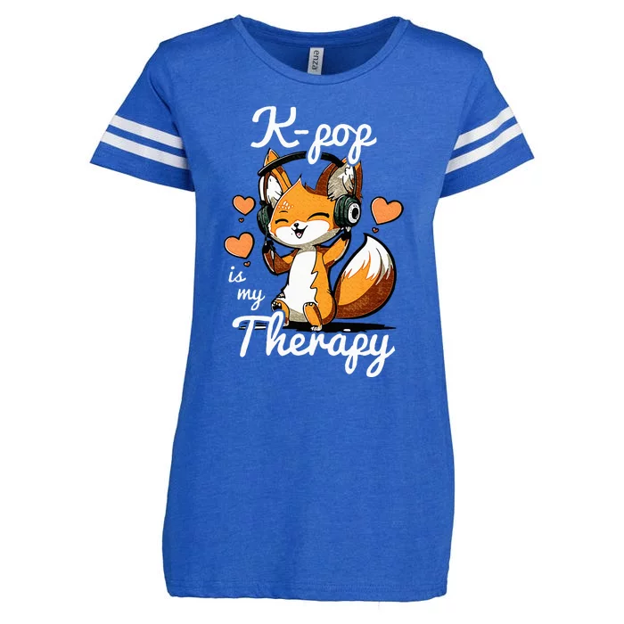 Kpop Is My Therapy Fox Korean Enza Ladies Jersey Football T-Shirt