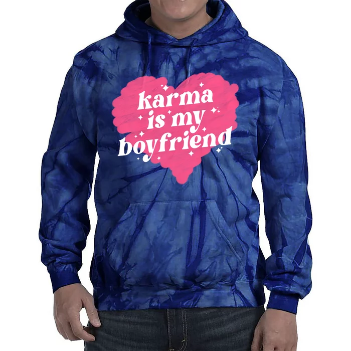 Karma Is My Boyfriend Pink Heart Tie Dye Hoodie