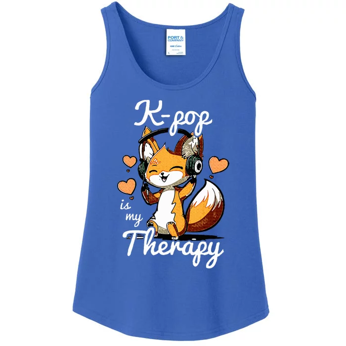 Kpop Is My Therapy Fox Korean Ladies Essential Tank