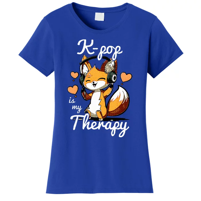 Kpop Is My Therapy Fox Korean Women's T-Shirt