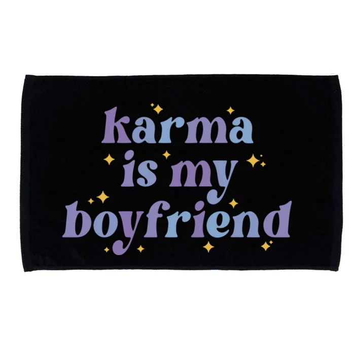 Karma Is My Boyfriend Purple Lavender Microfiber Hand Towel