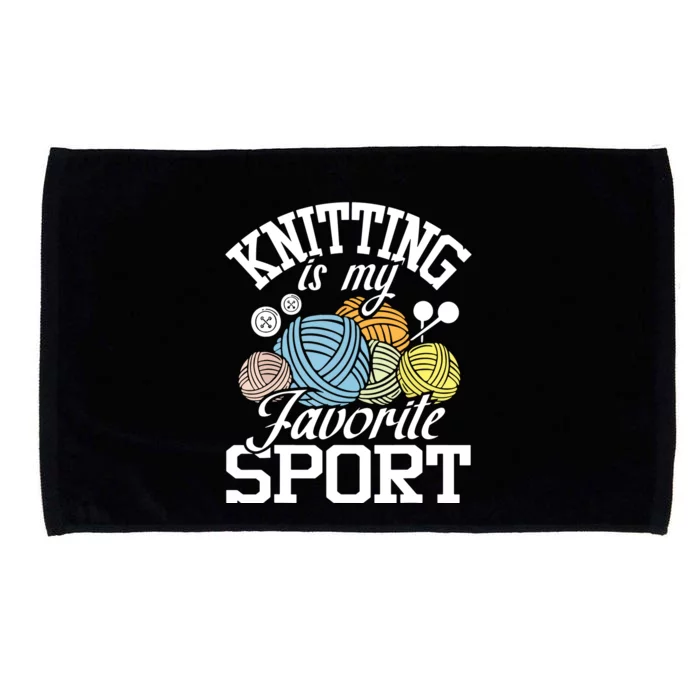 Knitting Is My Favorite Sport Knitting Knitter Crocheting Microfiber Hand Towel