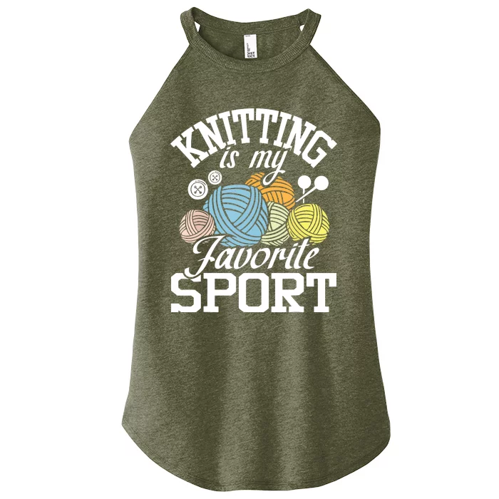 Knitting Is My Favorite Sport Knitting Knitter Crocheting Women’s Perfect Tri Rocker Tank