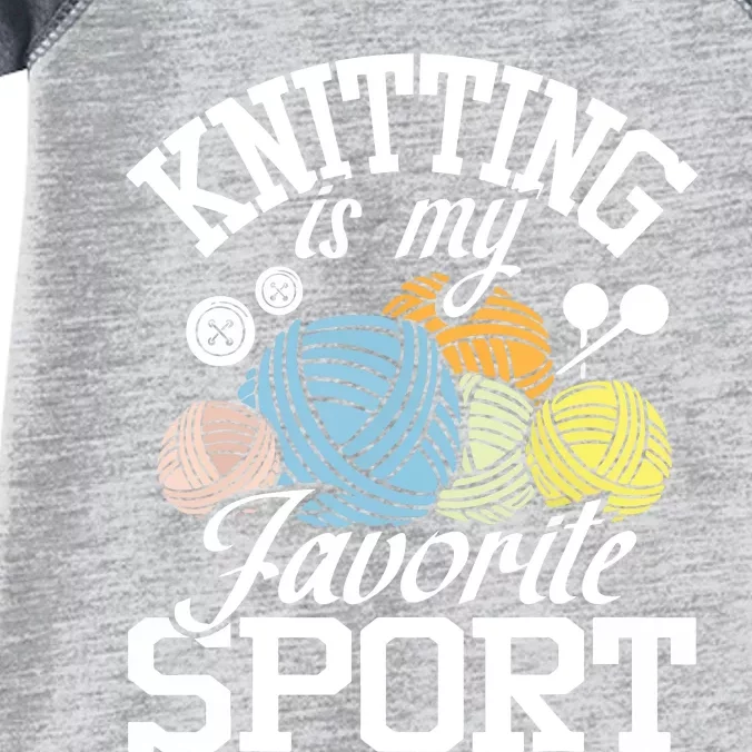 Knitting Is My Favorite Sport Knitting Knitter Crocheting Infant Baby Jersey Bodysuit