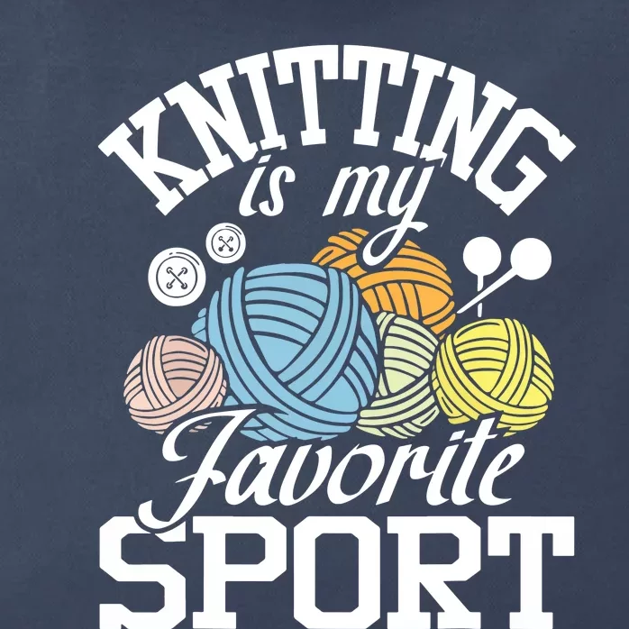 Knitting Is My Favorite Sport Knitting Knitter Crocheting Zip Tote Bag