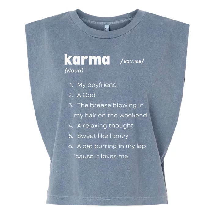 Karma Is My Friend Vintage Inspired Garment-Dyed Women's Muscle Tee