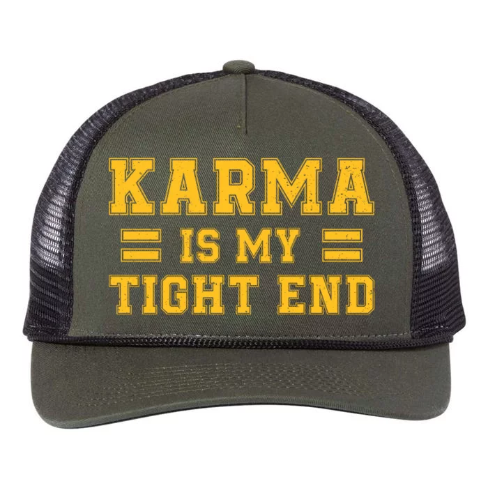 Karma Is My Tight End Retro Rope Trucker Hat Cap