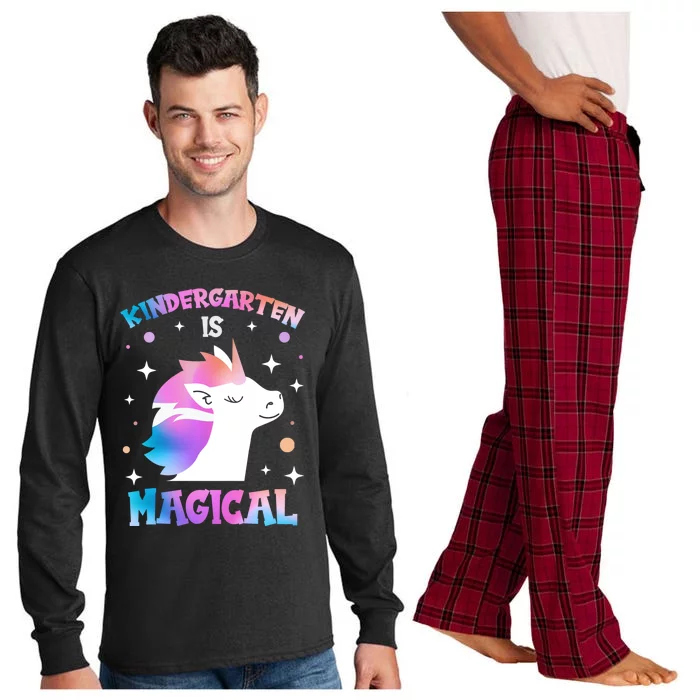 Kindergarten Is Magical Teachers Appreciation Day Unicorn Cool Gift Long Sleeve Pajama Set