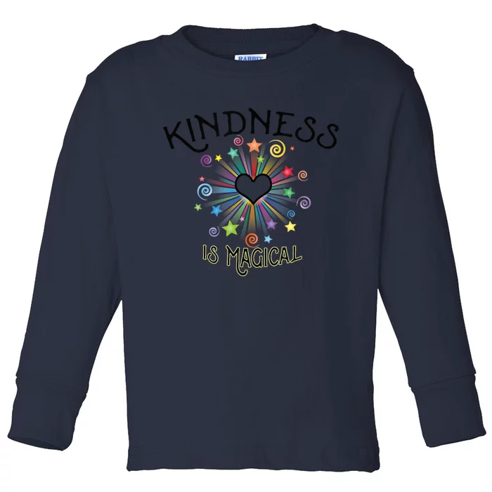 KINDNESS Is Magical Motivational Positive Message Toddler Long Sleeve Shirt