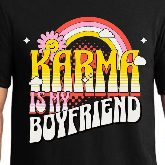 K.arma Is My Boyfriend Funky Retro Rainbow And Sun Pajama Set