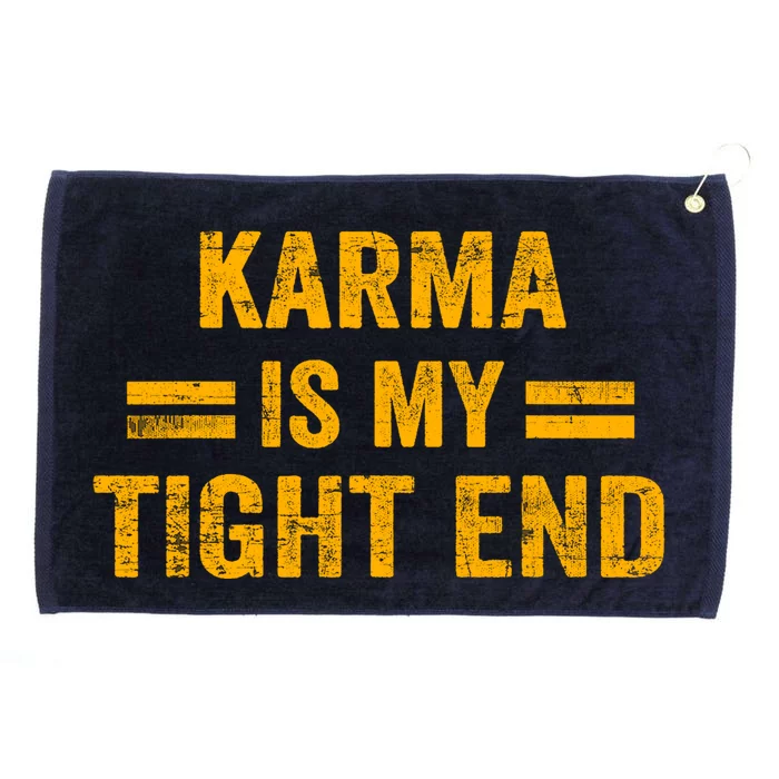 Karma Is My Tight End Kansas Grommeted Golf Towel