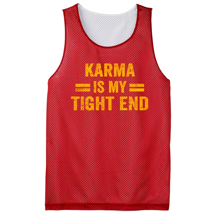 Karma Is My Tight End Kansas Mesh Reversible Basketball Jersey Tank