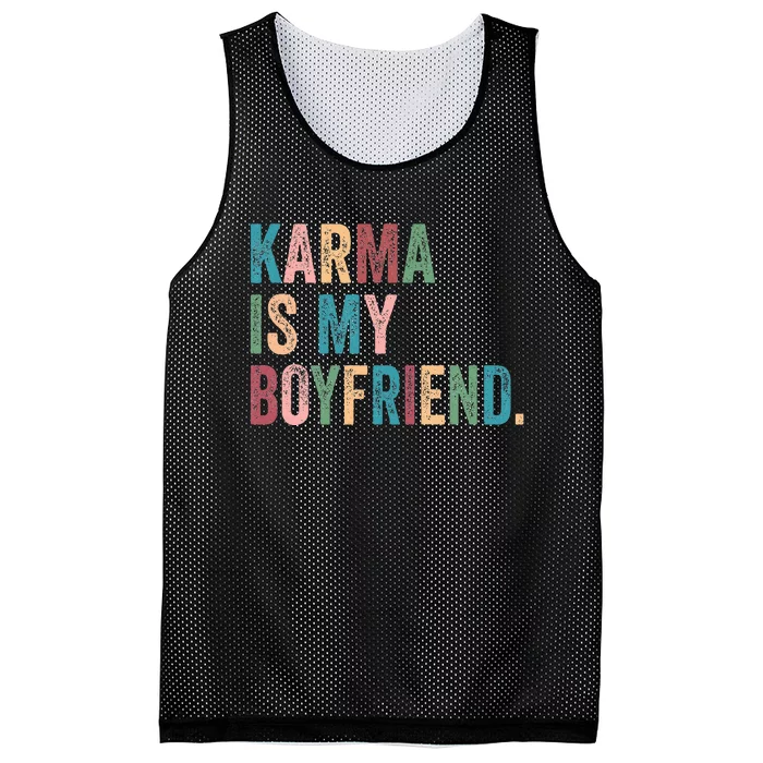 Karma Is My Boy Friend Karma Is Cat Funny Music Mesh Reversible Basketball Jersey Tank