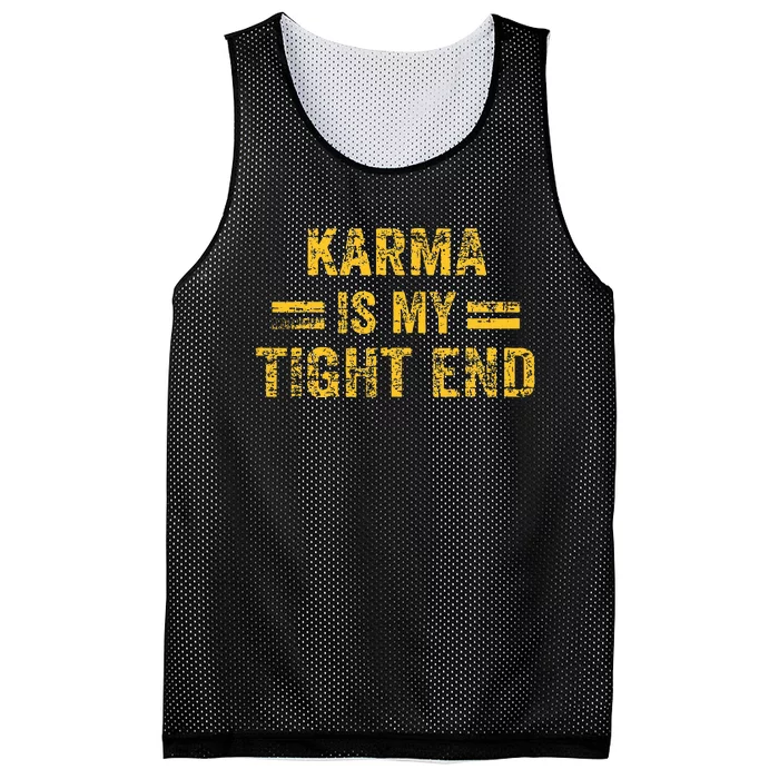 Karma is My Tight End Mesh Reversible Basketball Jersey Tank