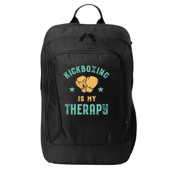 Kickboxing Is My Therapy Sarcastic Funny Boxing Kickboxer Great Gift City Backpack