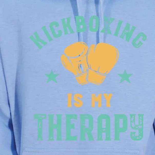 Kickboxing Is My Therapy Sarcastic Funny Boxing Kickboxer Great Gift Unisex Surf Hoodie