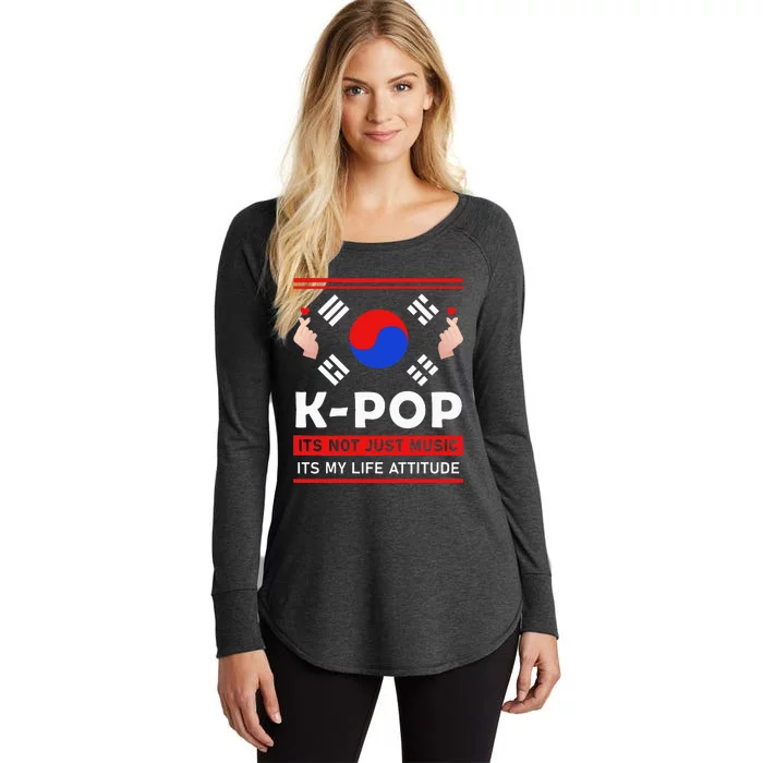 Kpop Is Not Just Music Kpop ItS My Life Attitude Women's Perfect Tri Tunic Long Sleeve Shirt