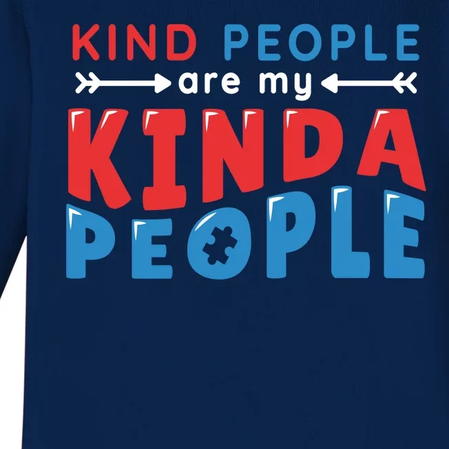 Kind People Are My Kinda People Autism Awareness Baby Long Sleeve Bodysuit