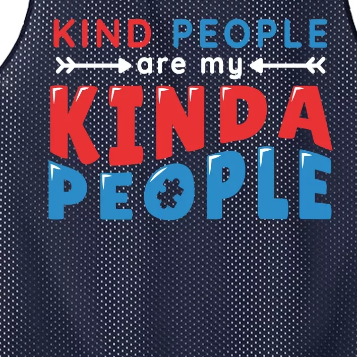 Kind People Are My Kinda People Autism Awareness Mesh Reversible Basketball Jersey Tank