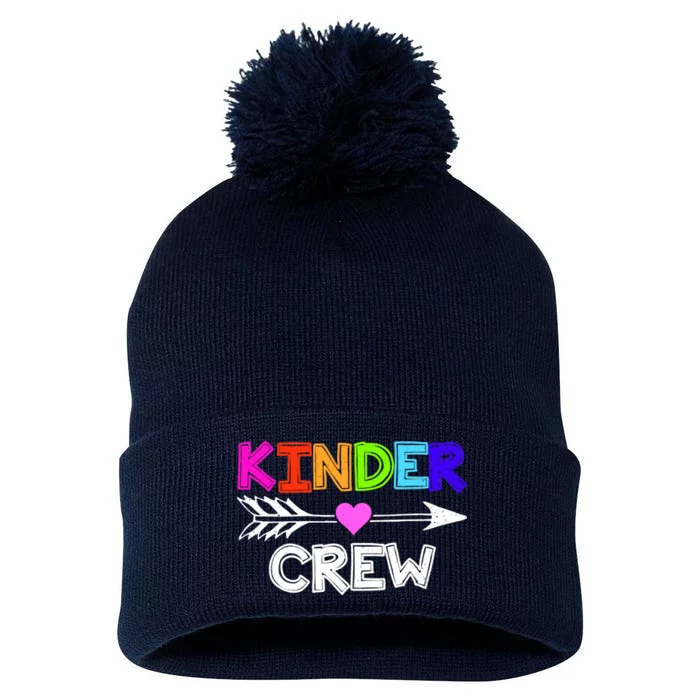 Kinder Crew Kindergarten Teacher Pom Pom 12in Knit Beanie