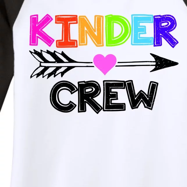 Kinder Crew Kindergarten Teacher Women's Tri-Blend 3/4-Sleeve Raglan Shirt