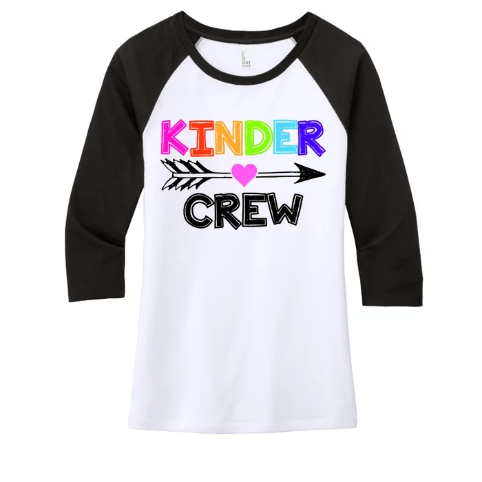 Kinder Crew Kindergarten Teacher Women's Tri-Blend 3/4-Sleeve Raglan Shirt